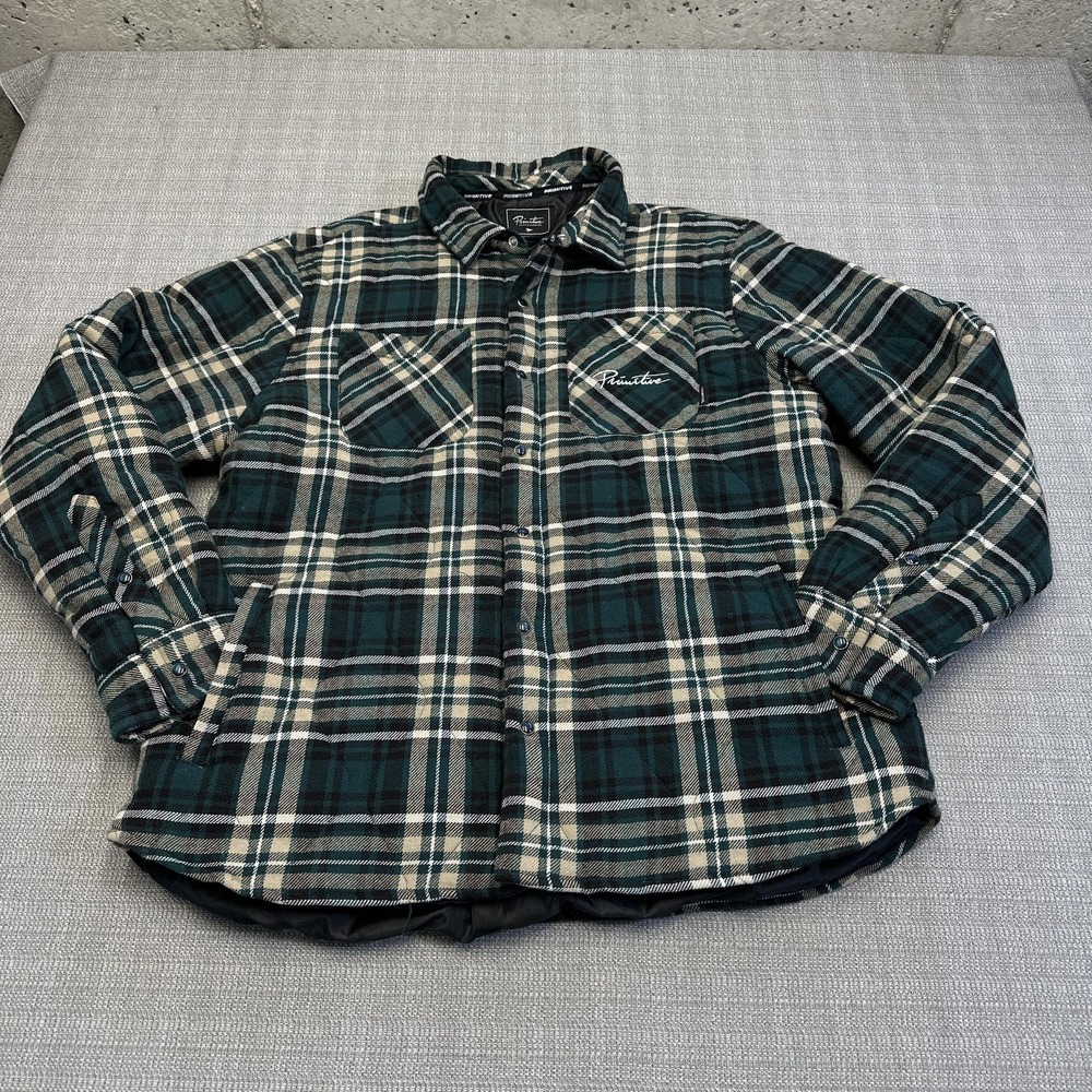 Primitive Skateboarding‎ Jacket Mens XL Grunge Plaid Flannel Shirt Shacket